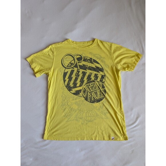 Ocean Pacific OP T-Shirt Mens Medium Reversible Vintage Y2K Graphic Tee Yellow - Picture 6 of 11